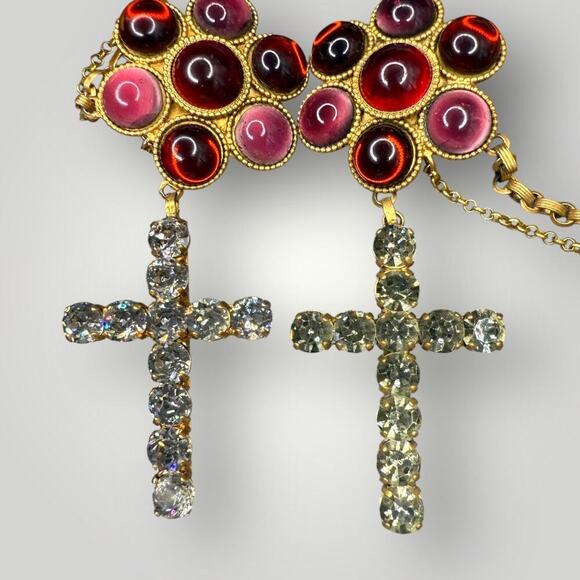 Rare Vintage Christian Lacroix Paris Statement Clip-On Earrings AS IS - Picture 2 of 16